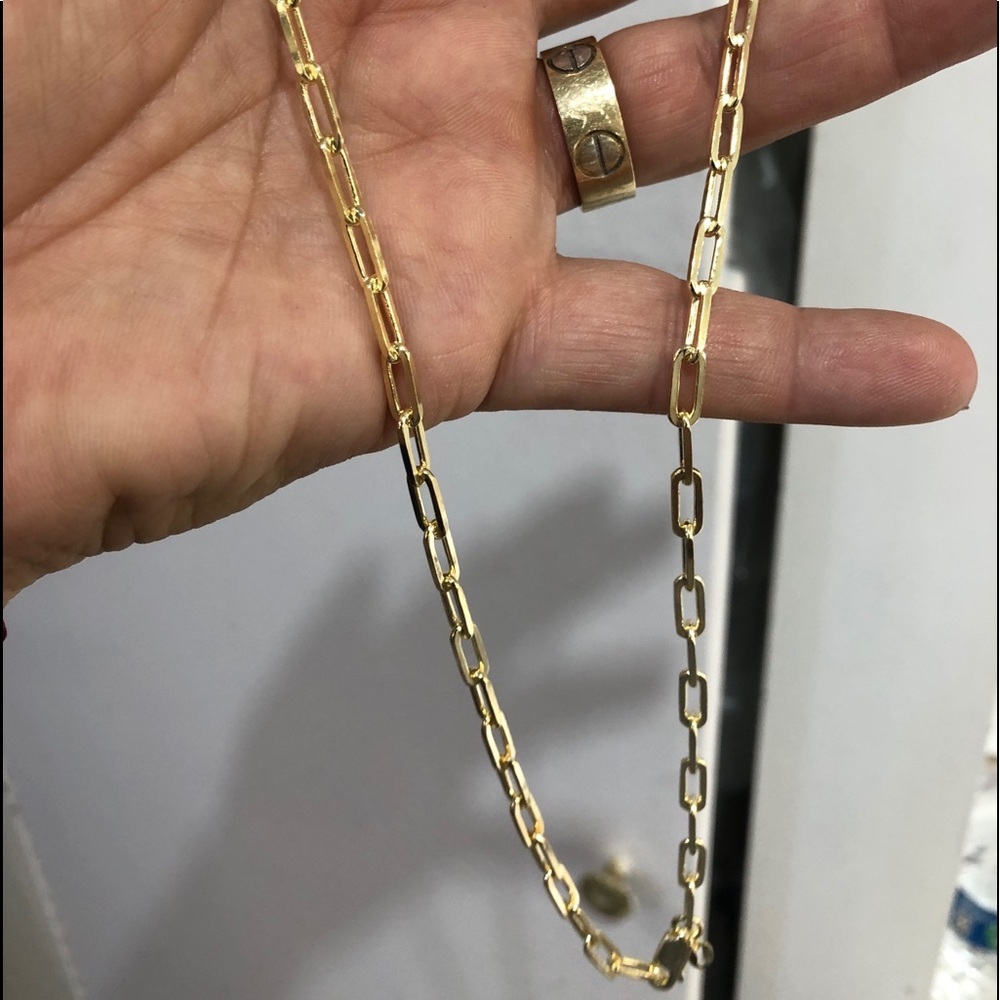 4mm New Gold plated Paperclip Link Chain 20” - Picture 2 of 9